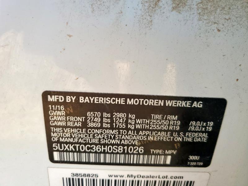2017 BMW X5 XDR40E - 5UXKT0C36H0S81026