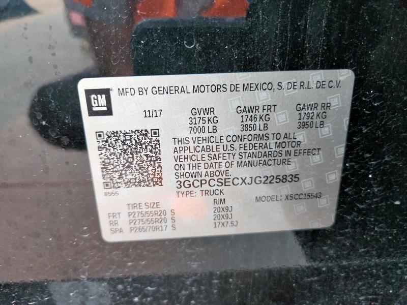 2018 CHEVROLET SILVERADO C1500 LTZ 3GCPCSECXJG225835
