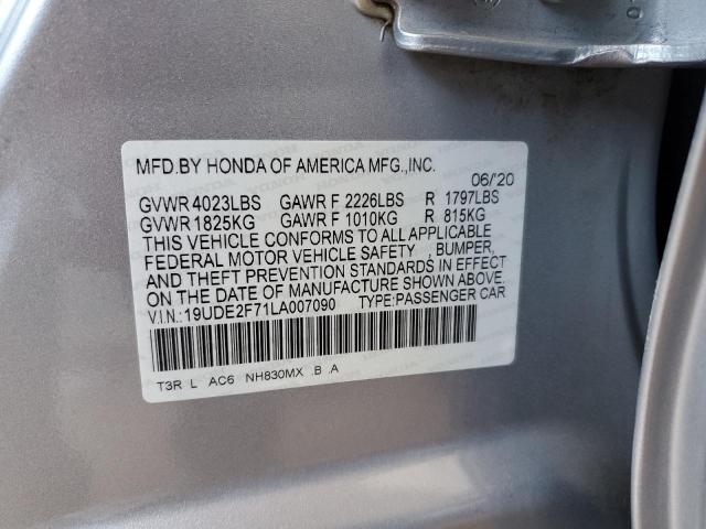 2020 ACURA ILX PREMIU 19UDE2F71LA007090
