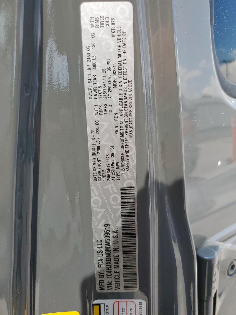 2021 JEEP WRANGLER UNLIMITED SPORT - 1C4HJXDN0MW509619