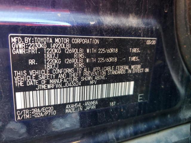 2020 TOYOTA RAV4 XSE JTMEWRFV6LJ043624