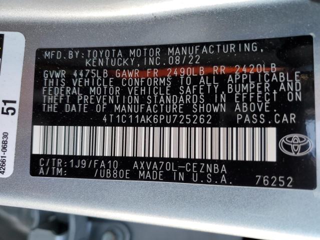 2023 TOYOTA CAMRY LE 4T1C11AK6PU725262
