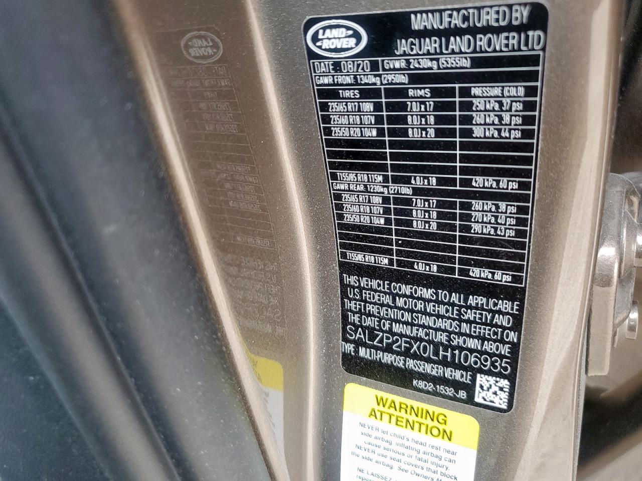 LAND ROVER RANGE ROVER SE