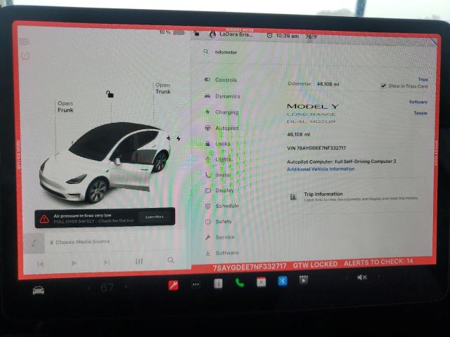 2022 TESLA MODEL Y 7SAYGDEE7NF332717