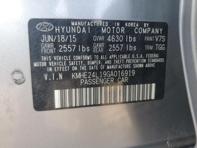 2016 HYUNDAI SONATA HYB KMHE24L19GA016919