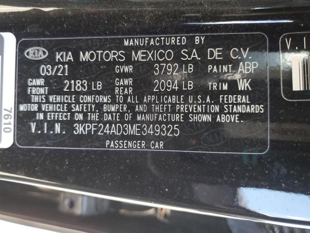 2021 KIA FORTE FE 3KPF24AD3ME349325