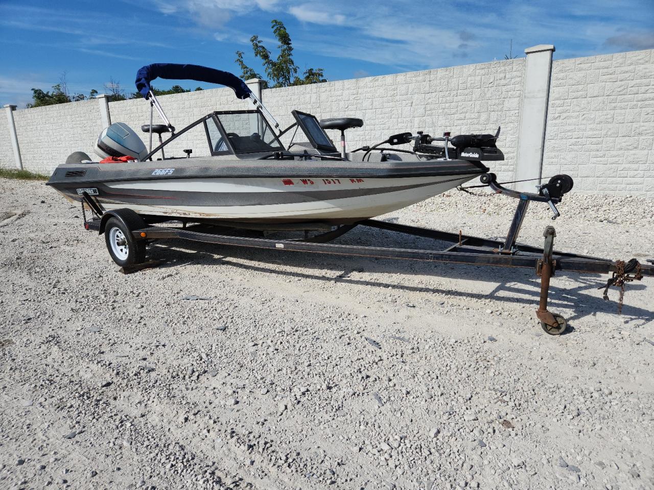 Lot #3279624773 1988 STRATOS BOAT W/TRL