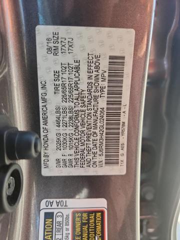 2016 HONDA CR-V SE 5J6RM3H42GL024064