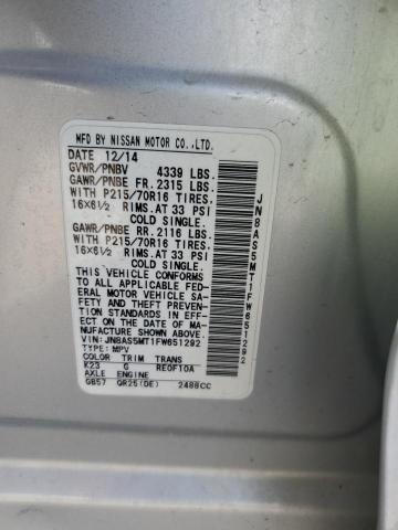 2015 NISSAN ROGUE SELE JN8AS5MT1FW651292