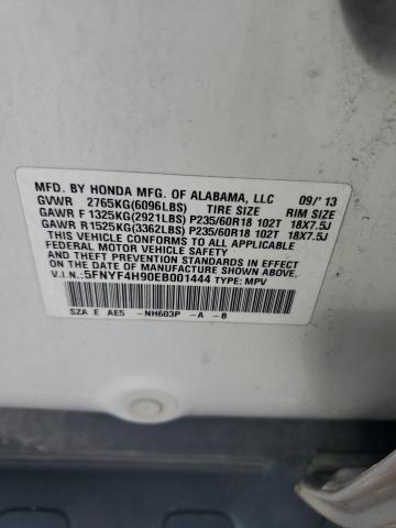 2014 HONDA PILOT TOUR - 5FNYF4H90EB001444