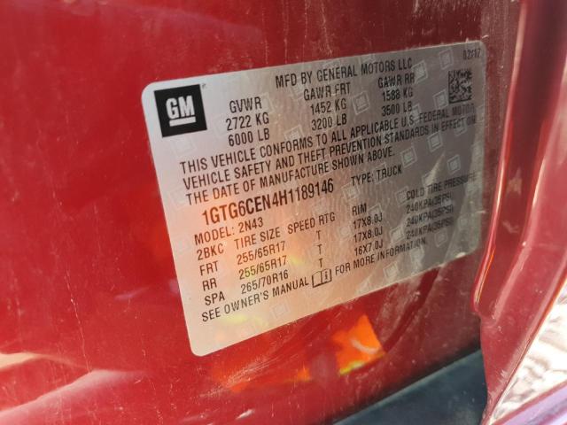 2017 GMC CANYON SLE 1GTG6CEN4H1189146