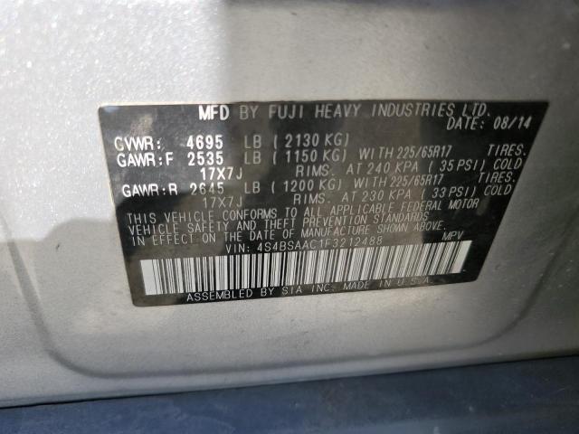 2015 SUBARU OUTBACK 2. 4S4BSAAC1F3212488