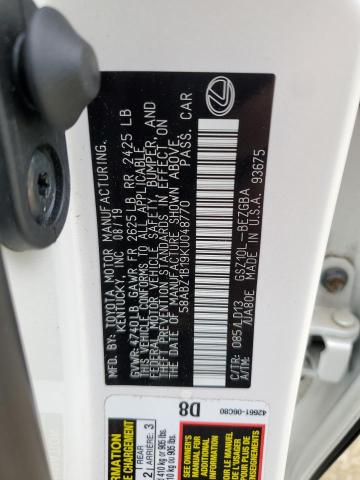 2019 LEXUS ES 350 58ABZ1B19KU048770