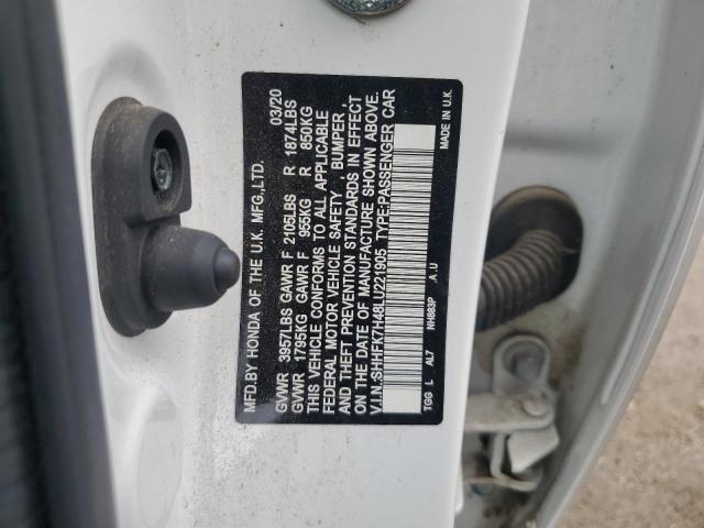 2020 HONDA CIVIC SPOR SHHFK7H48LU221905