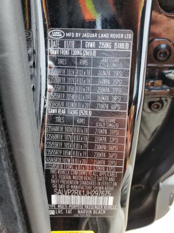 2018 LAND ROVER RANGE ROVER EVOQUE SE SALVP2RX1JH297675