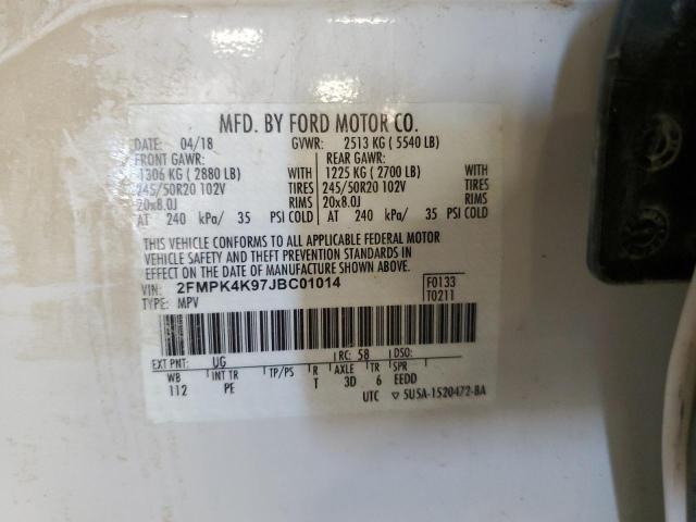 2018 FORD EDGE TITANIUM 2FMPK4K97JBC01014