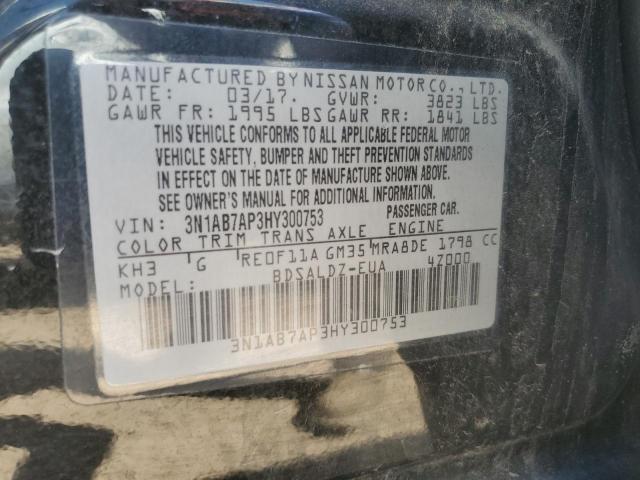 2017 NISSAN SENTRA S 3N1AB7AP3HY300753