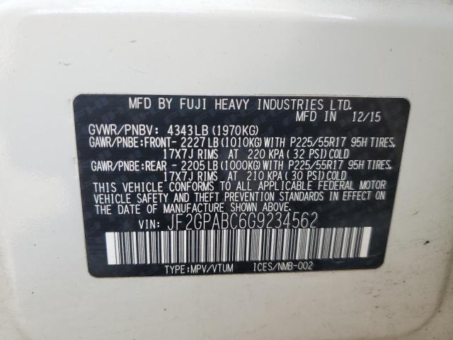 2016 SUBARU CROSSTREK JF2GPABC6G9234562
