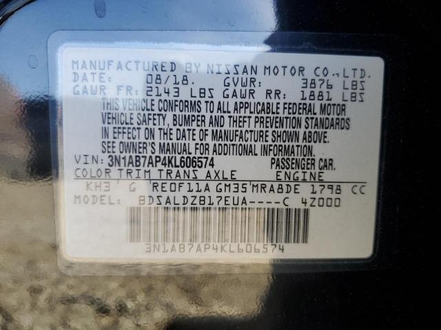 2019 NISSAN SENTRA S 3N1AB7AP4KL606574