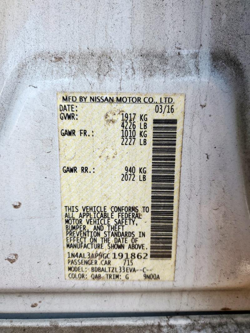 2016 NISSAN ALTIMA 2.5 - 1N4AL3AP9GC191862