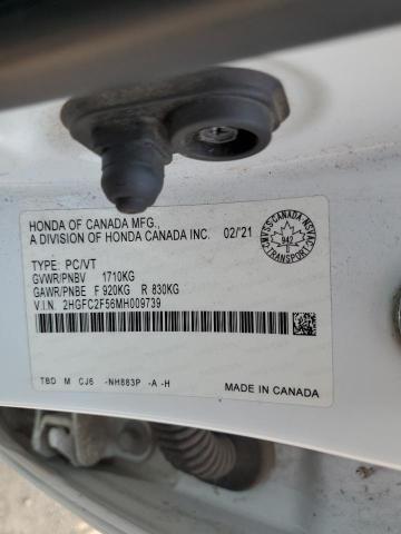 2021 HONDA CIVIC LX 2HGFC2F56MH009739