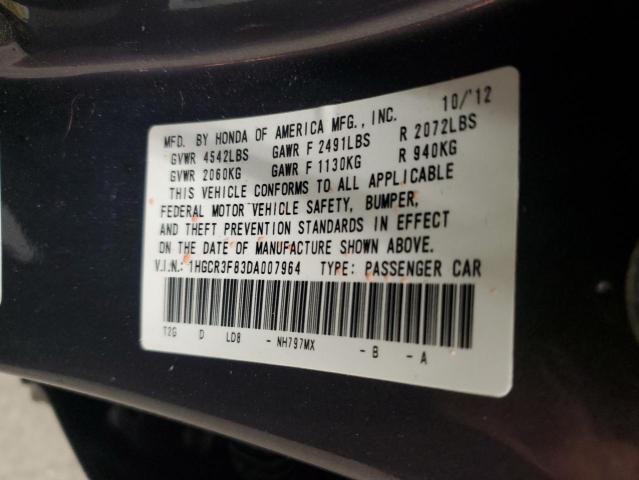 2013 HONDA ACCORD EXL - 1HGCR3F83DA007964