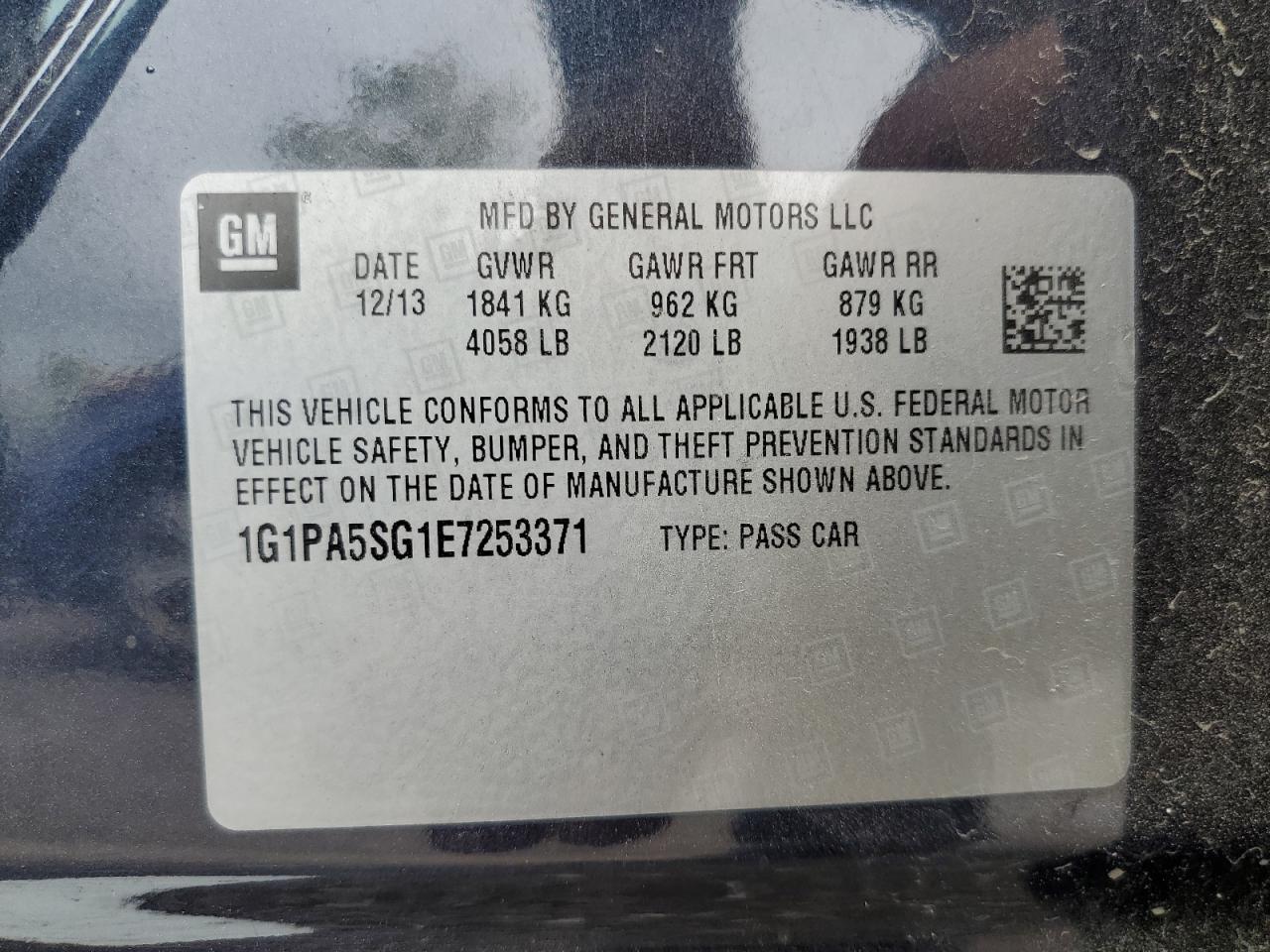 Lot #3303695023 2014 CHEVROLET CRUZE LS