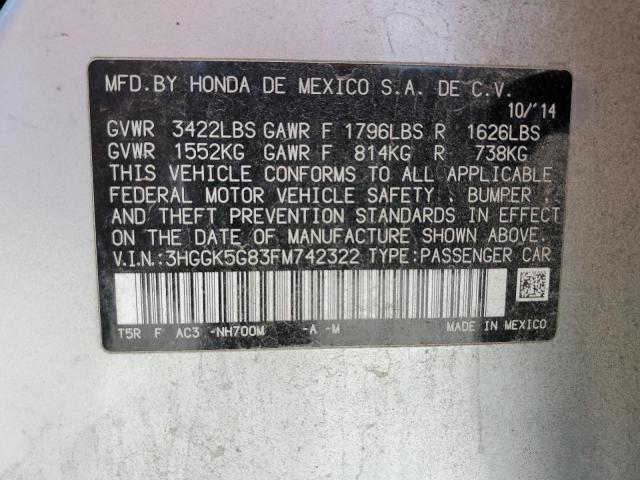 2015 HONDA FIT EX 3HGGK5G83FM742322