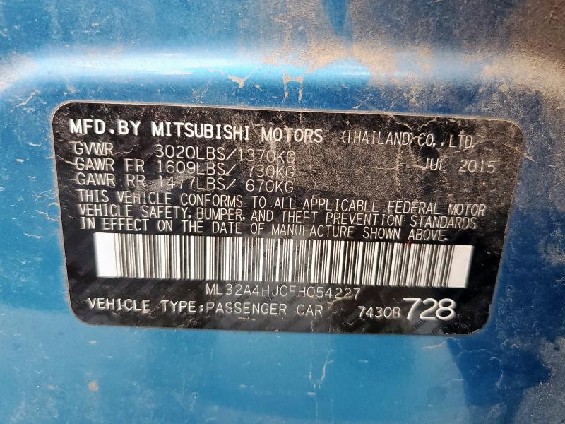 2015 MITSUBISHI MIRAGE ES ML32A4HJ0FH054227