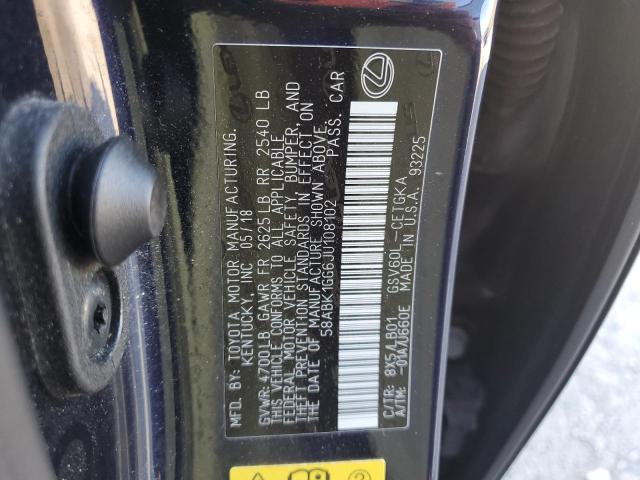2018 LEXUS ES 350 58ABK1GG6JU108102