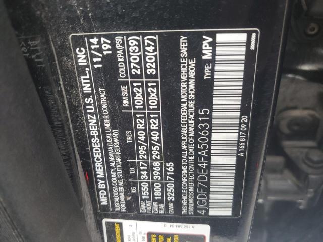 2015 MERCEDES-BENZ GL 550 4MA 4JGDF7DE4FA506315