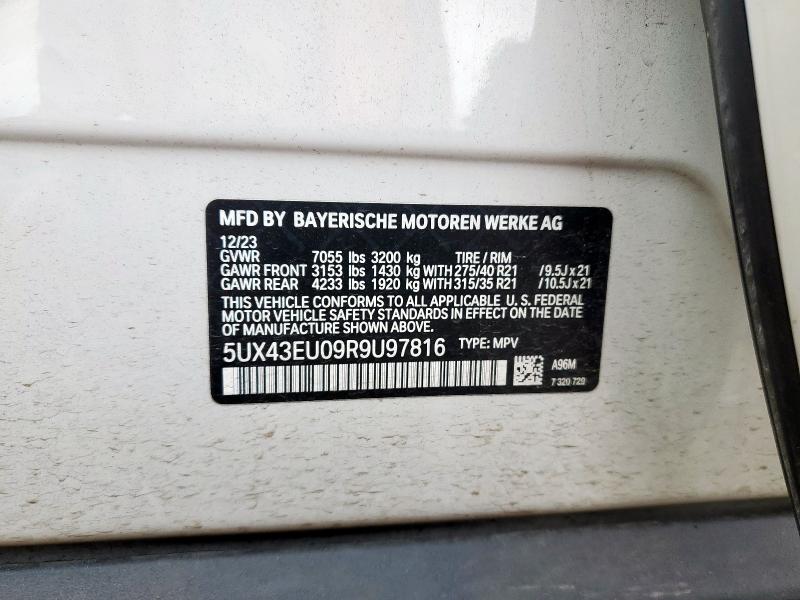 2024 BMW X5 XDRIVE5 5UX43EU09R9U97816