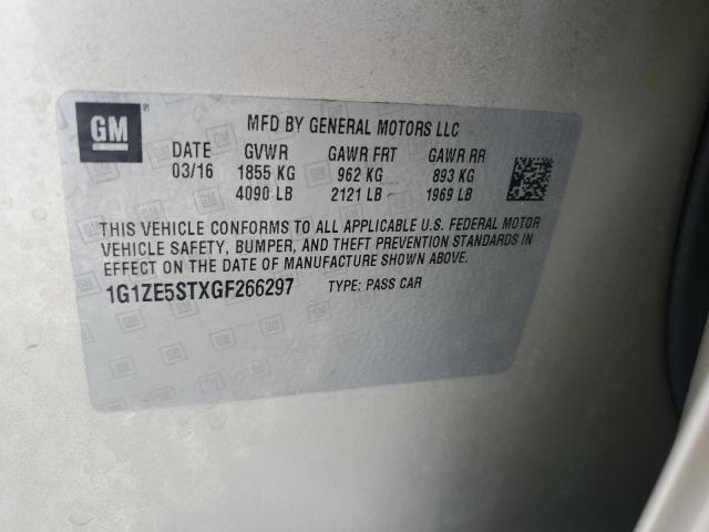 2016 CHEVROLET MALIBU LT 1G1ZE5STXGF266297