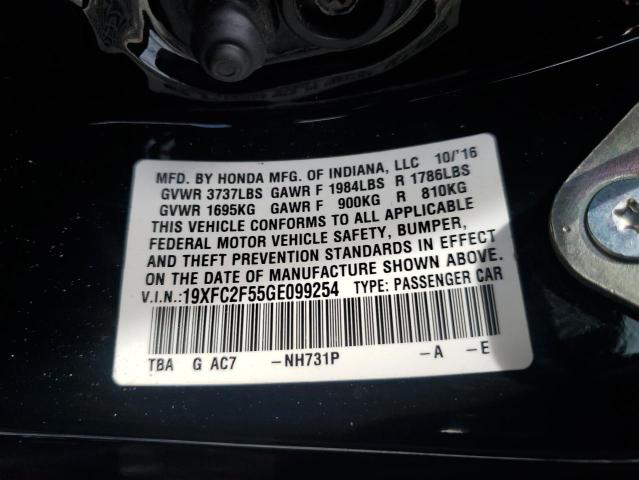 2016 HONDA CIVIC LX 19XFC2F55GE099254