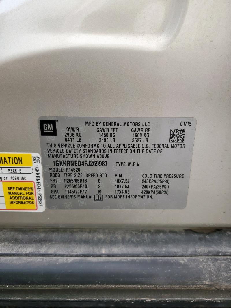 2015 GMC ACADIA SLE 1GKKRNED4FJ269987