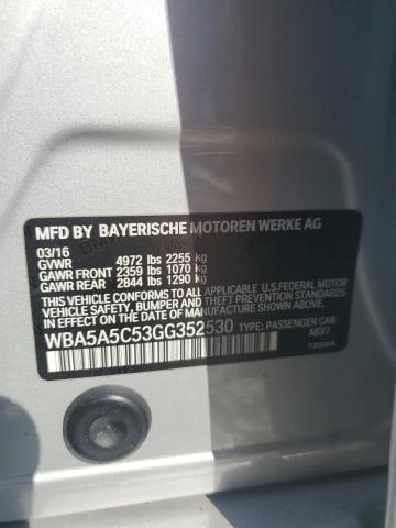 2016 BMW 528 I WBA5A5C53GG352530