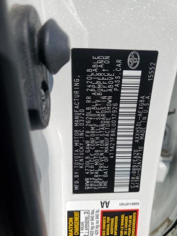 2020 TOYOTA AVALON XLE 4T1A21FB8LU017926