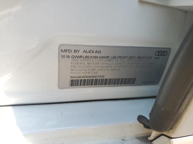 2019 AUDI A8 L WAU8DAF82KN007495