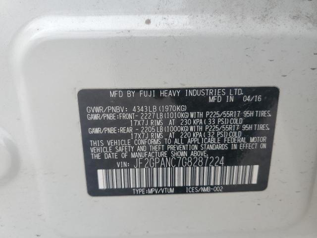 2016 SUBARU CROSSTREK LIMITED JF2GPANC7G8287224