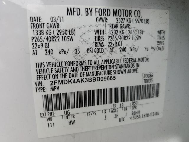 2011 FORD EDGE SPORT - 2FMDK4AK3BBB09665