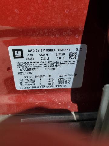 2021 CHEVROLET TRAX 1LT KL7CJLSB9MB316336