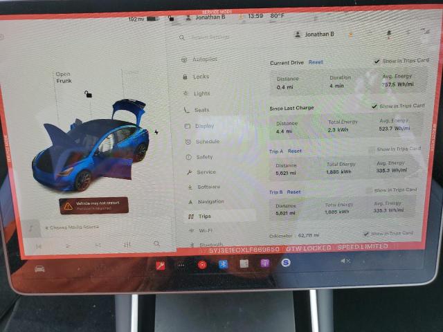 2020 TESLA MODEL 3 5YJ3E1ECXLF669650