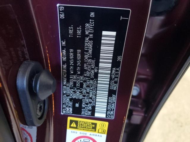 2019 TOYOTA HIGHLANDER 5TDJZRFH2KS702641