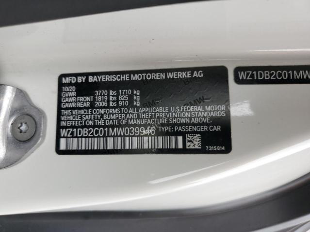 2021 TOYOTA SUPRA WZ1DB2C01MW039946