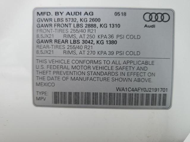 2018 AUDI SQ5 PRESTI WA1C4AFY0J2191701