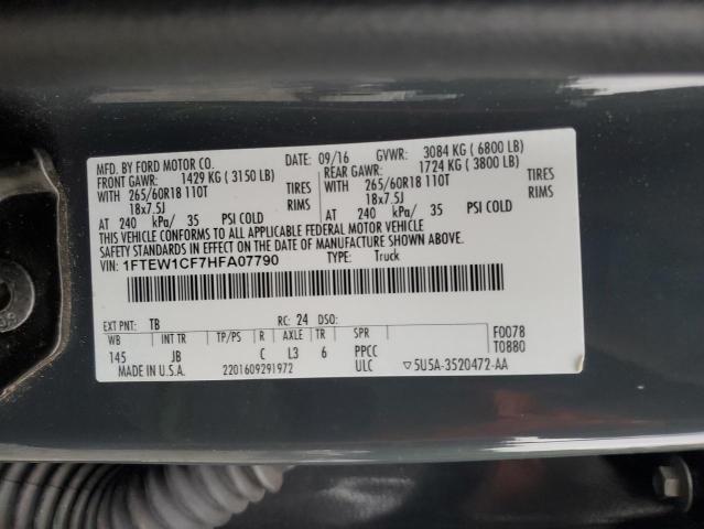 2017 FORD F150 SUPER #3296217411