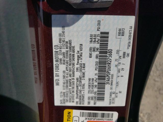 2017 FORD FUSION SE PHEV 3FA6P0PU6HR275680