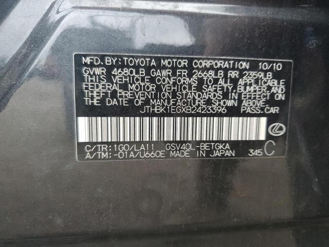 2011 LEXUS ES 350 - JTHBK1EGXB2423396