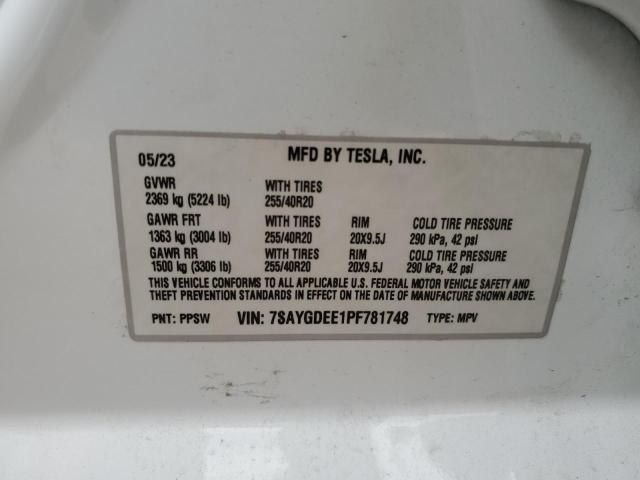 2023 TESLA MODEL Y 7SAYGDEE1PF781748