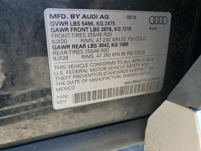 2018 AUDI Q5 PREMIUM WA1BNAFYXJ2240802